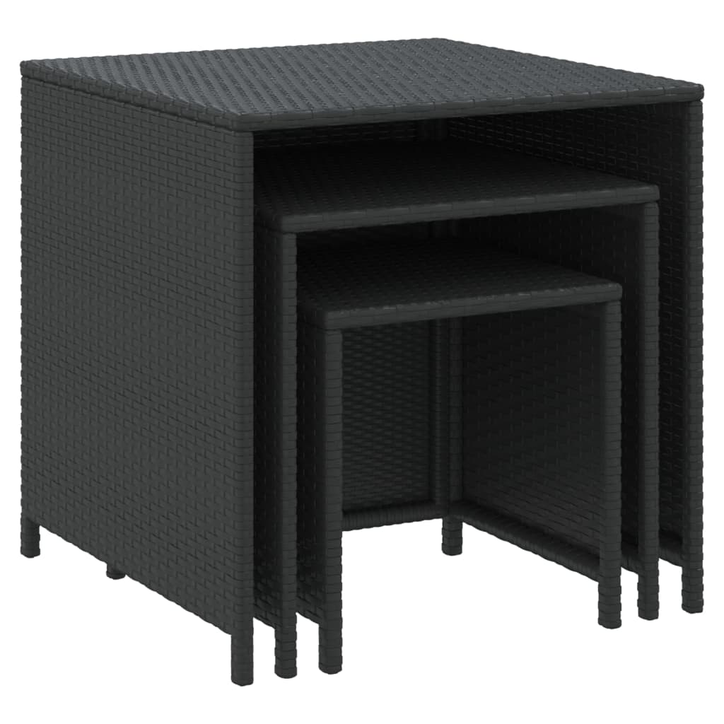 indskudsborde 3 stk. polyrattan sort