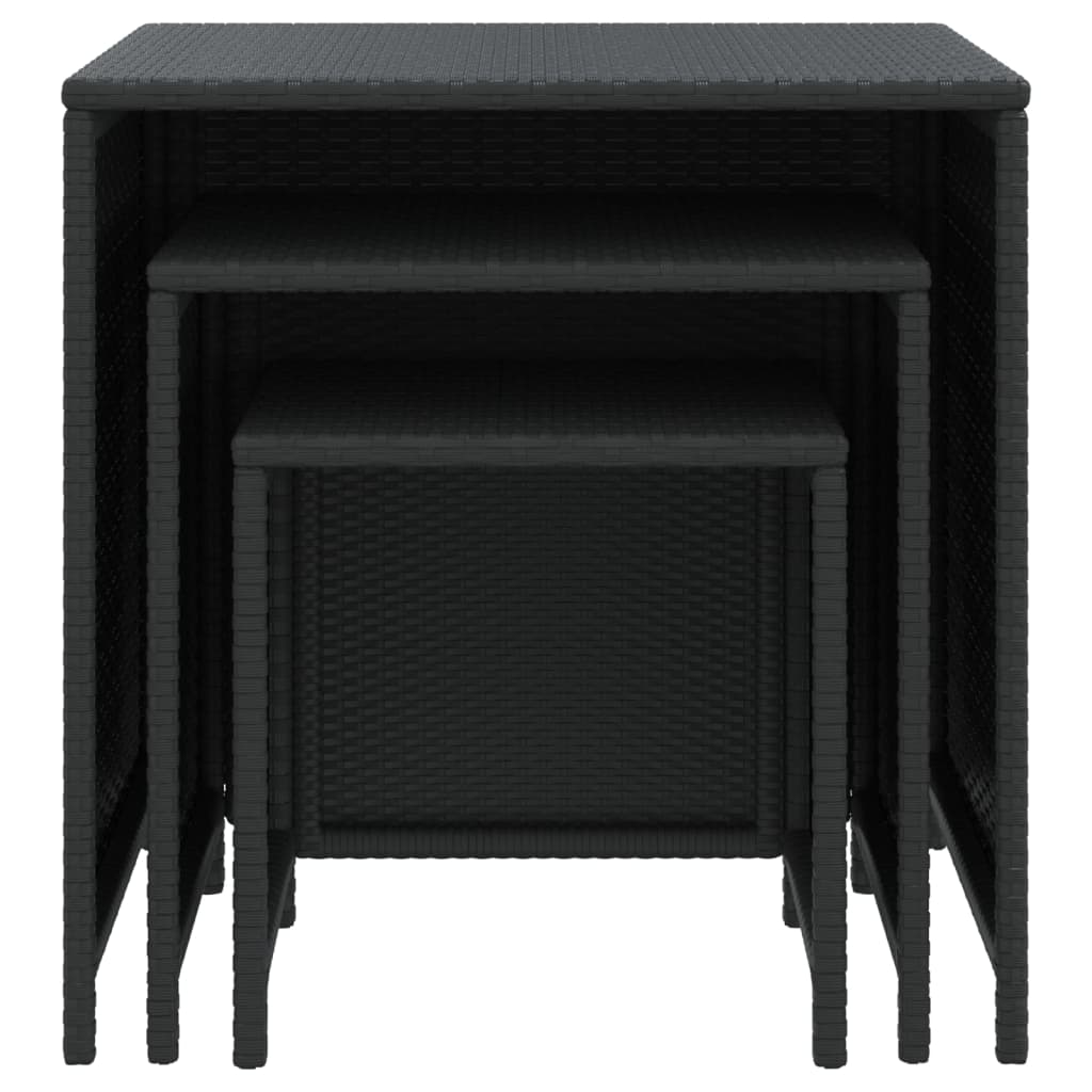 indskudsborde 3 stk. polyrattan sort