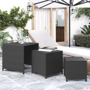 indskudsborde 3 stk. polyrattan sort