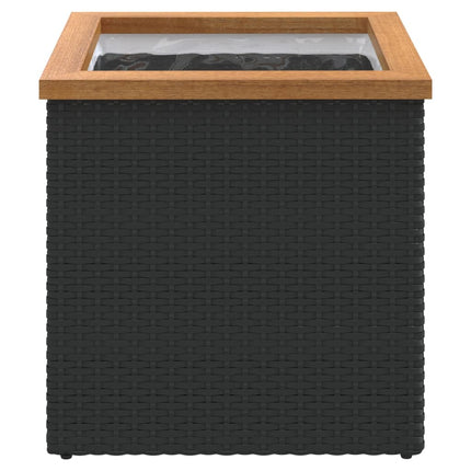 plantekasse 40x40x40 cm polyrattan sort