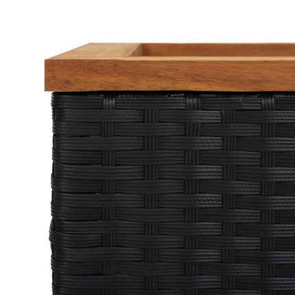 plantekasse 40x40x40 cm polyrattan sort