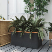 plantekasse 80x40x40 cm polyrattan sort