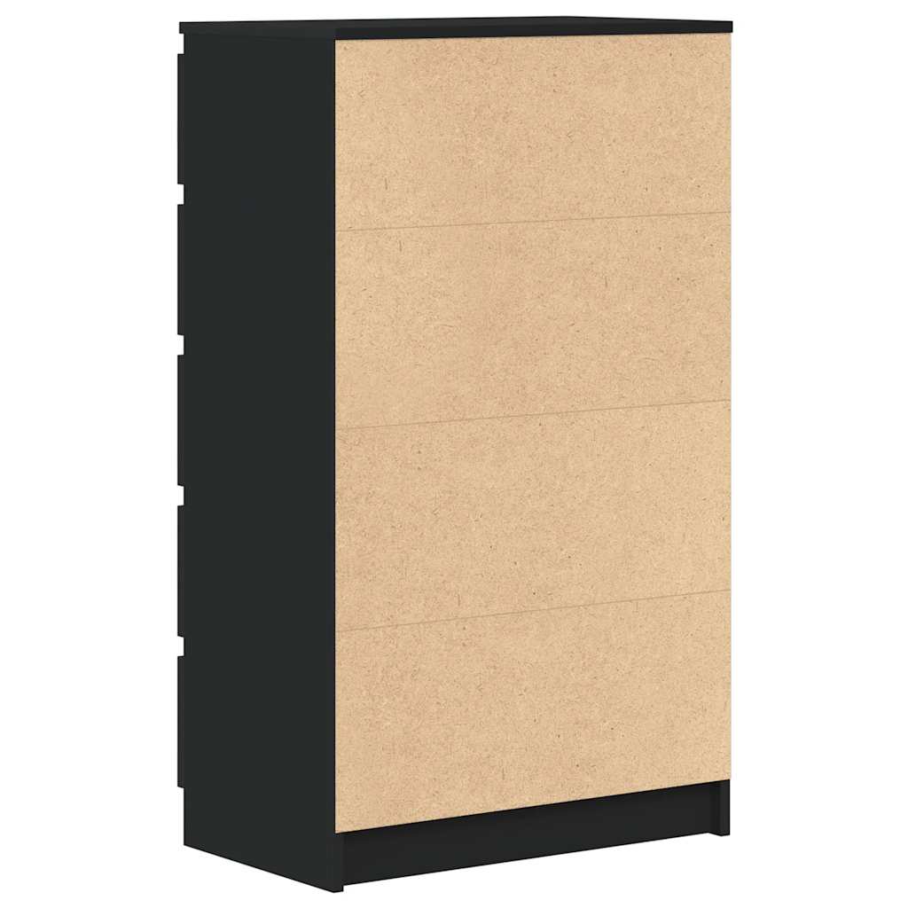 skuffeskab 60x36x103 cm konstrueret træ sort