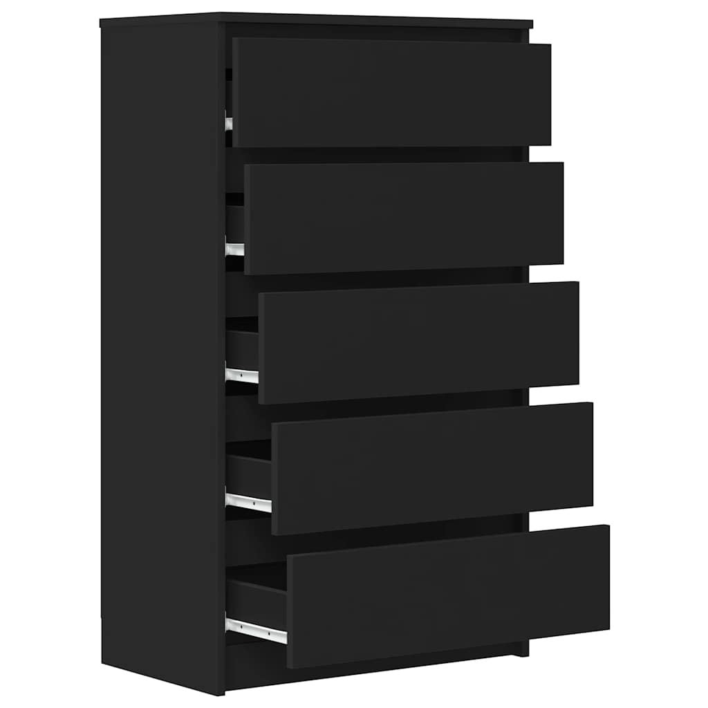 skuffeskab 60x36x103 cm konstrueret træ sort