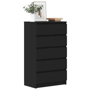 skuffeskab 60x36x103 cm konstrueret træ sort