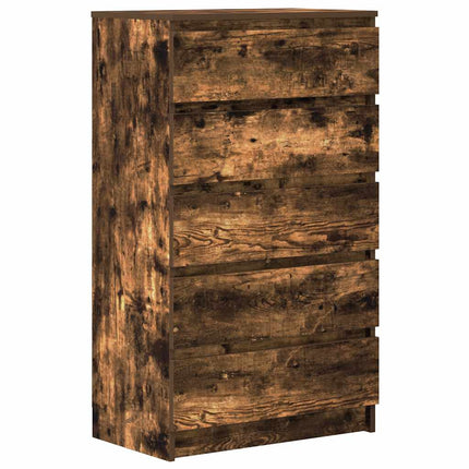 kommode 60x36x103 cm konstrueret træ røget egetræsfarve