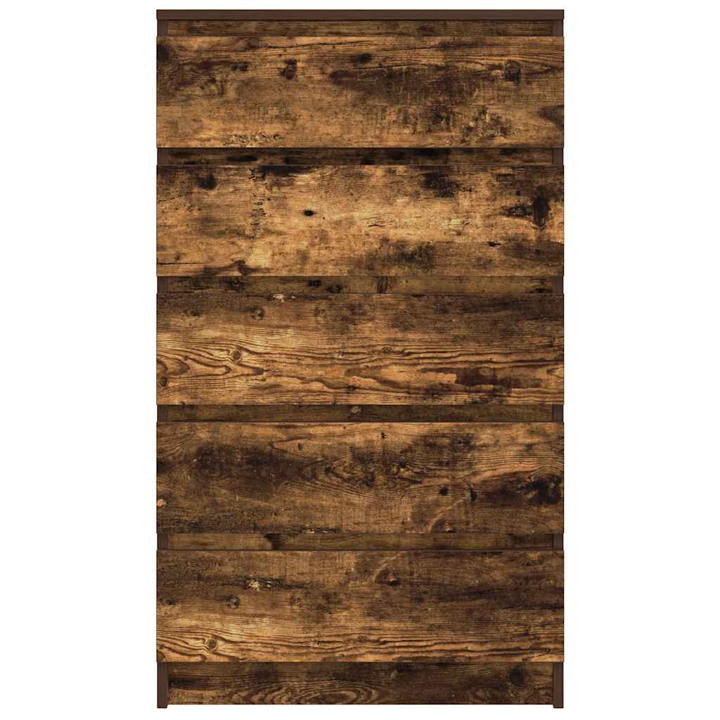 kommode 60x36x103 cm konstrueret træ røget egetræsfarve
