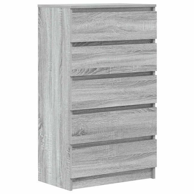 kommode 60x36x103 cm konstrueret træ grå sonoma-eg