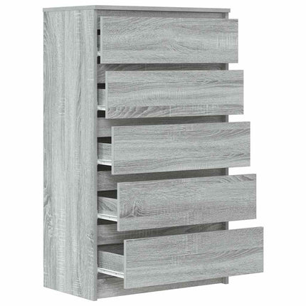 kommode 60x36x103 cm konstrueret træ grå sonoma-eg