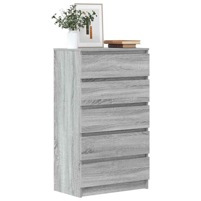 kommode 60x36x103 cm konstrueret træ grå sonoma-eg