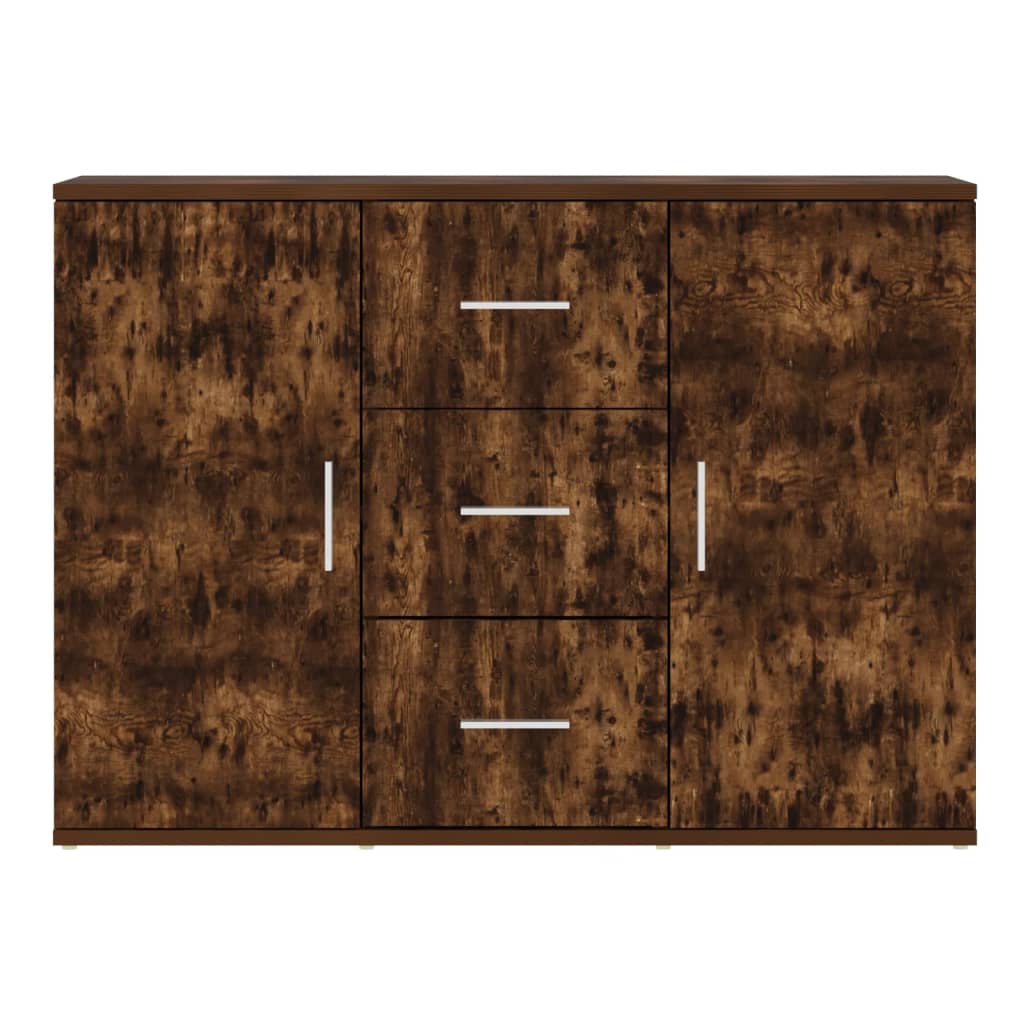 skænk 91x29,5x65 cm konstrueret træ røget egetræsfarve