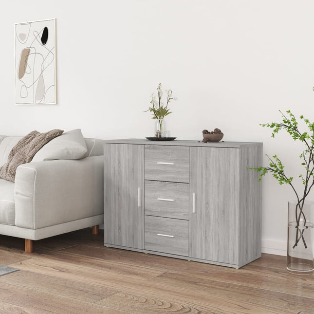 skænk 91x29,5x65 cm konstrueret træ grå sonoma-eg