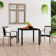havestole med hynder 2 stk. polyrattan sort
