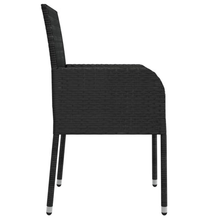 havestole med hynder 4 stk. polyrattan sort