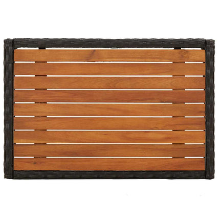 havestole med lænefunktion 2 stk. med bord polyrattan sort