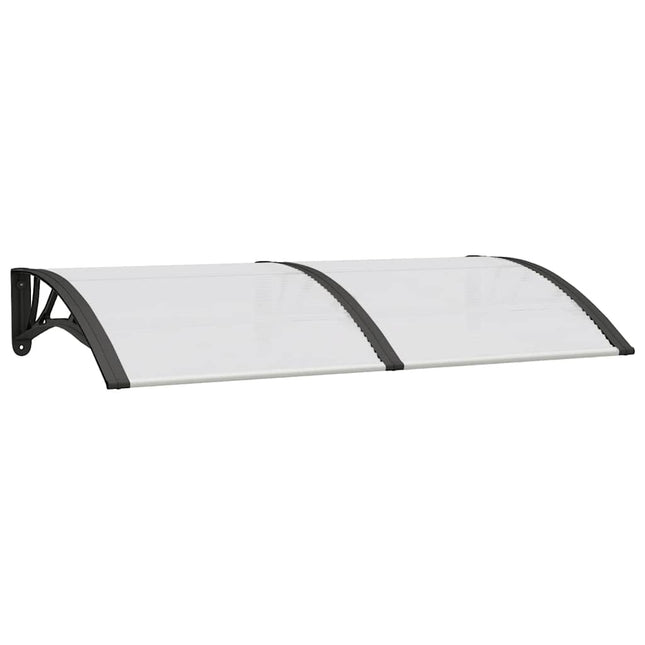 dørbaldakin 150x75 cm polycarbonat sort og transparent