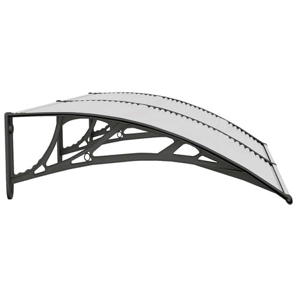 dørbaldakin 150x75 cm polycarbonat sort og transparent