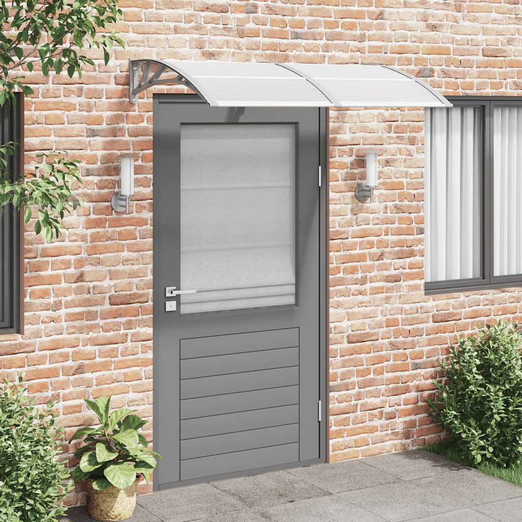 dørbaldakin 150x75 cm polycarbonat grå billede