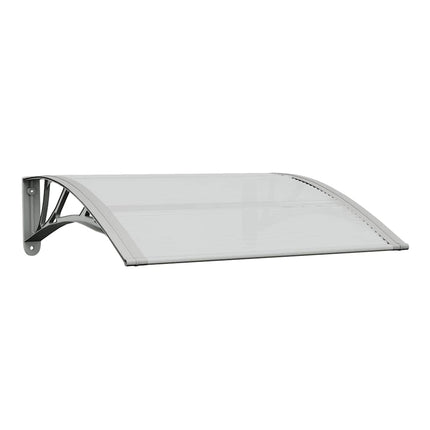dørmarkise grå og transparent 80x75 cm polycarbonat