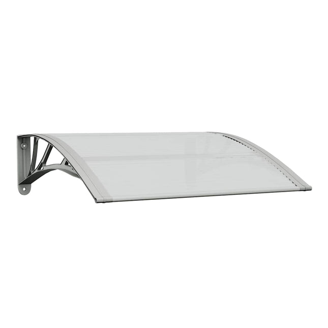 dørmarkise grå og transparent 80x75 cm polycarbonat