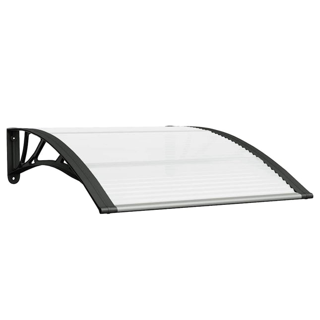 dørbaldakin 100x75 cm polycarbonat sort og transparent
