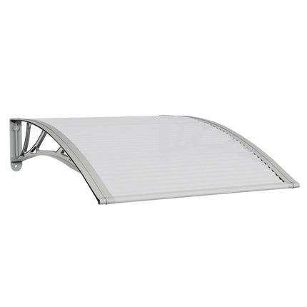 dørmarkise grå og transparent 100x75 cm polycarbonat