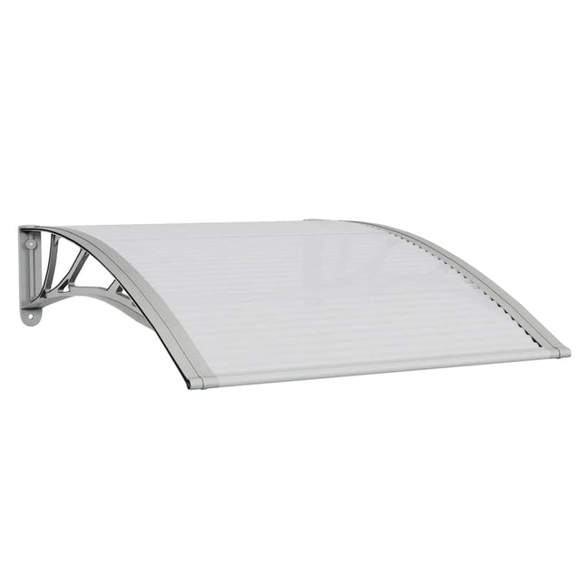 dørmarkise grå og transparent 100x75 cm polycarbonat