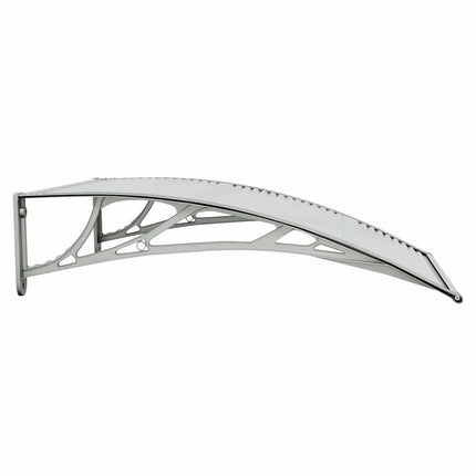 dørmarkise grå og transparent 100x75 cm polycarbonat