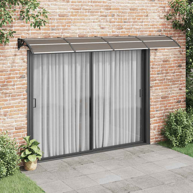 dørmarkise sort 350x100 cm polycarbonat
