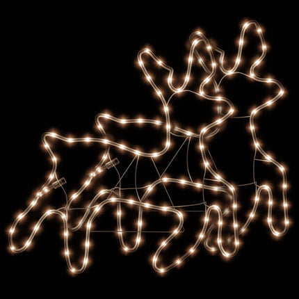 julerensdyr 2 stk. 57x55x4,5 cm med LED-lys varmt hvidt lys