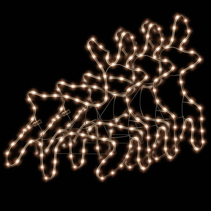 julerensdyr 3 stk. 57x55x4,5 cm med LED-lys varmt hvidt lys