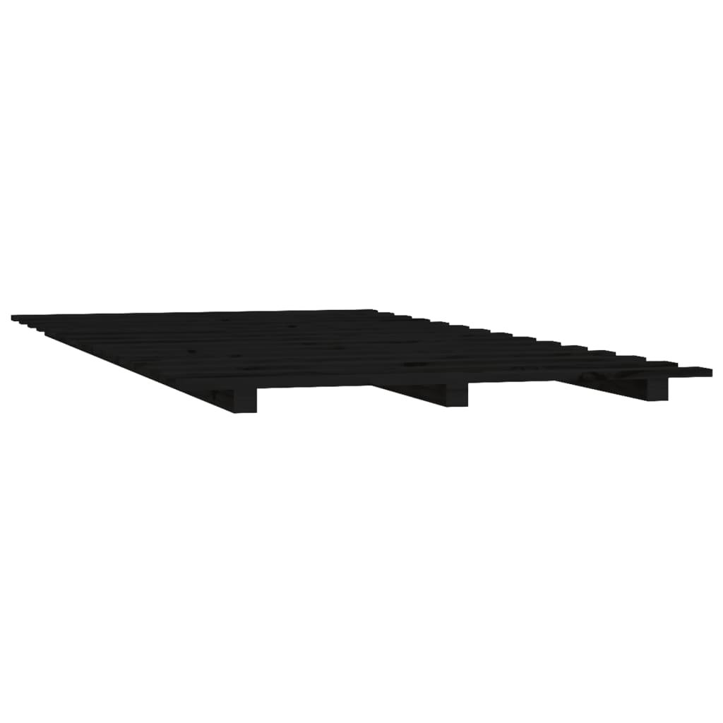 sengeramme 100x200 cm massivt fyrretræ sort