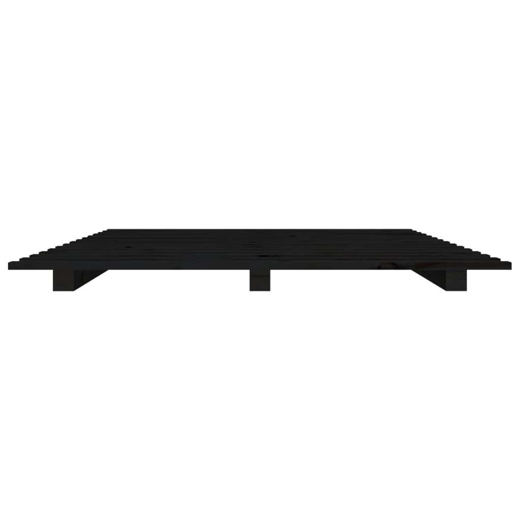 sengeramme 100x200 cm massivt fyrretræ sort
