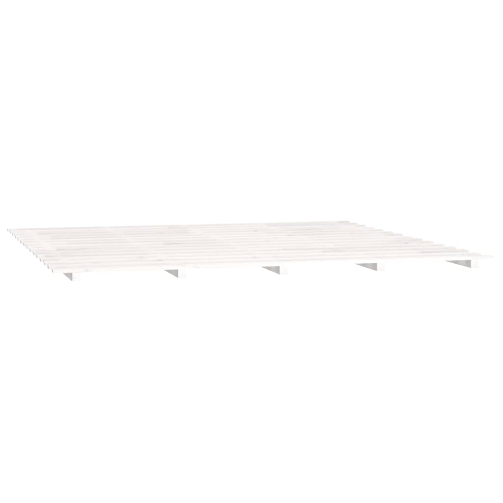 sengeramme 200x200 cm massivt fyrretræ hvid