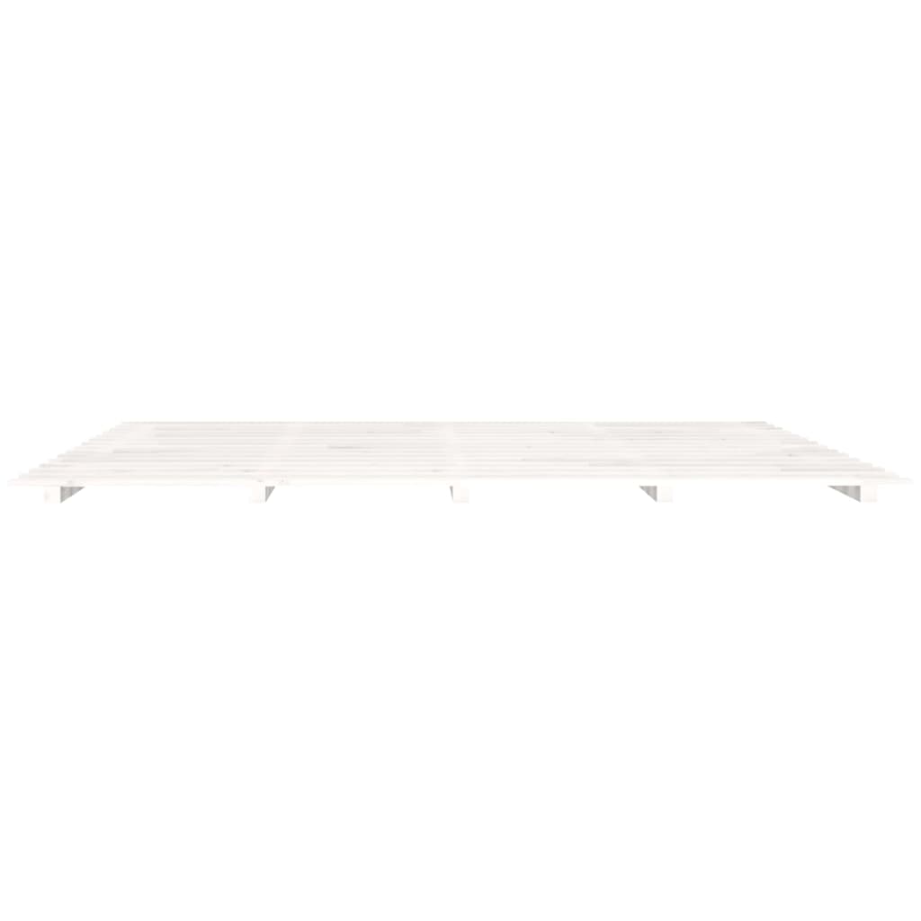sengeramme 200x200 cm massivt fyrretræ hvid
