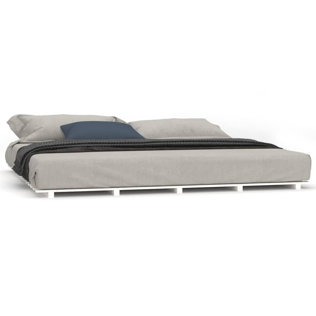 sengeramme 160x200 cm massivt fyrretræ hvid