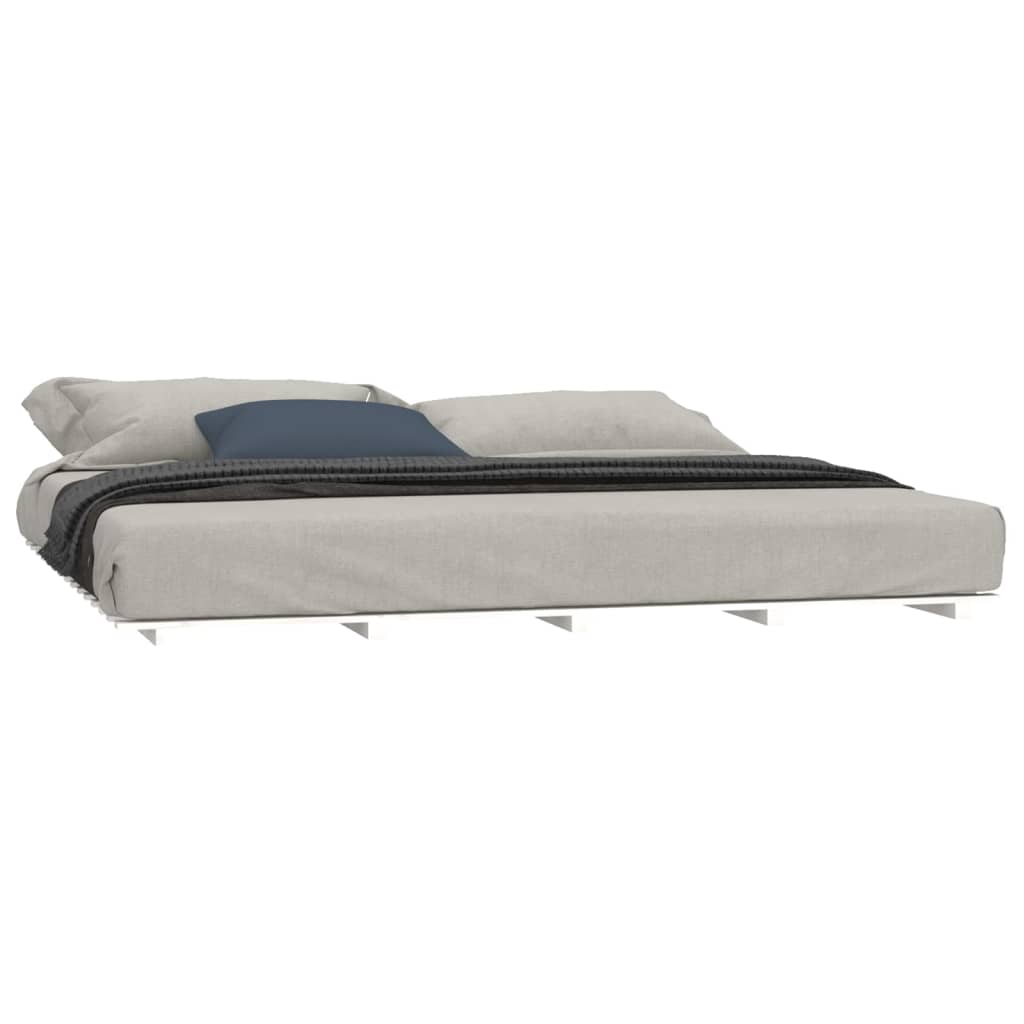 sengeramme 180x200 cm massivt fyrretræ hvid