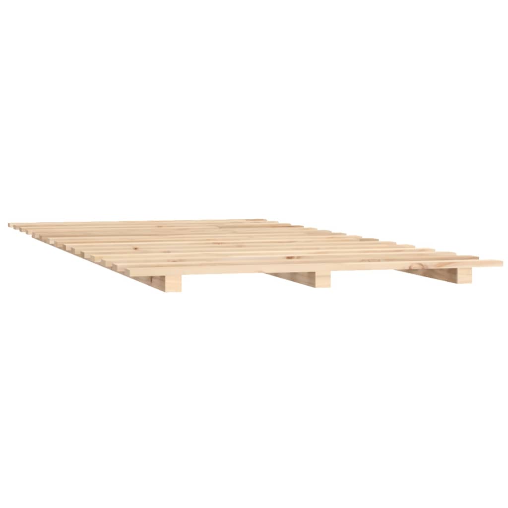 sengestel 75x190 cm massivt fyrretræ sort