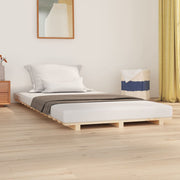 sengestel 75x190 cm massivt fyrretræ sort