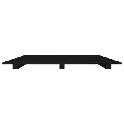 sengestel 75x190 cm massivt fyrretræ sort