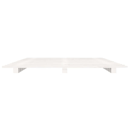 sengeramme 135x190 cm massivt fyrretræ hvid