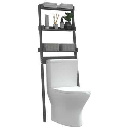 toiletstativ 63,5x32x179 cm massivt fyrretræ grå
