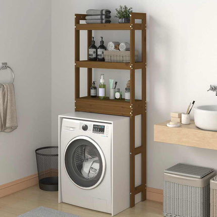 toiletstativ 63x26x171 cm massivt fyrretræ gyldenbrun