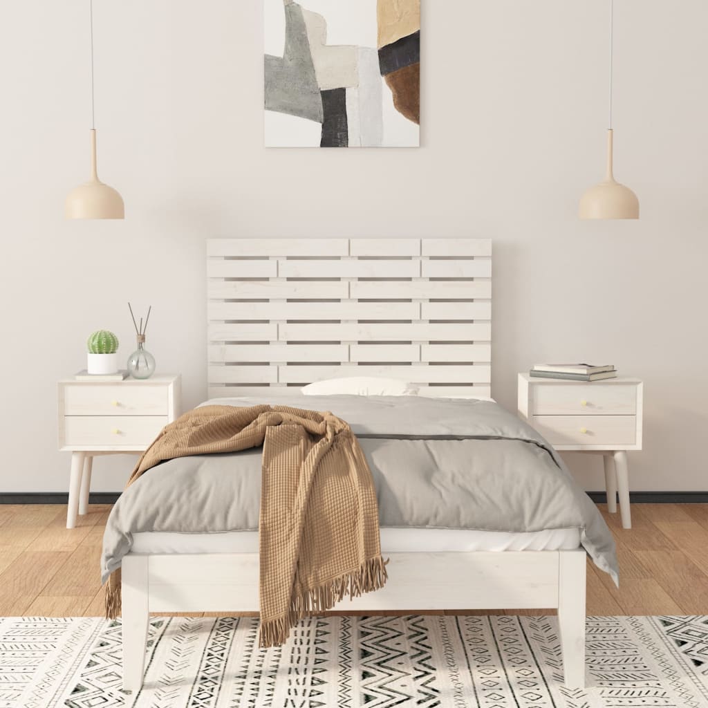 sengegavl 106x3x63 cm massivt fyrretræ hvid