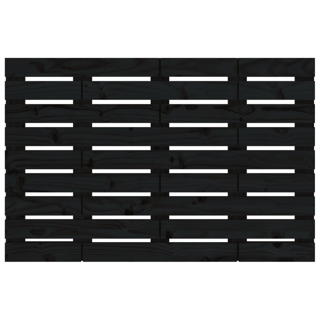sengegavl 96x3x63 cm massivt fyrretræ sort
