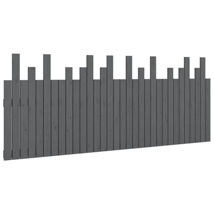 sengegavl 204x3x80 cm massivt fyrretræ grå