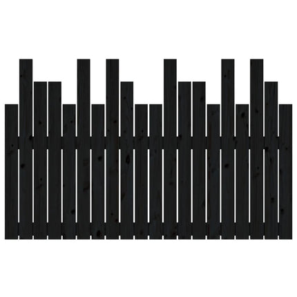 sengegavl 127,5x3x80 cm massivt fyrretræ sort