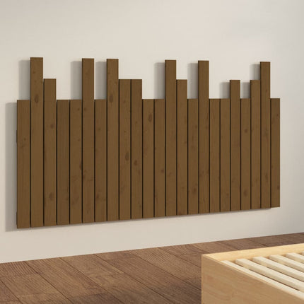 sengegavl 146,5x3x80 cm massivt fyrretræ gyldenbrun