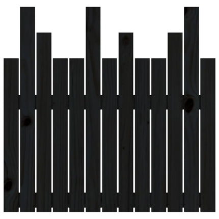 sengegavl 82,5x3x80 cm massivt fyrretræ sort