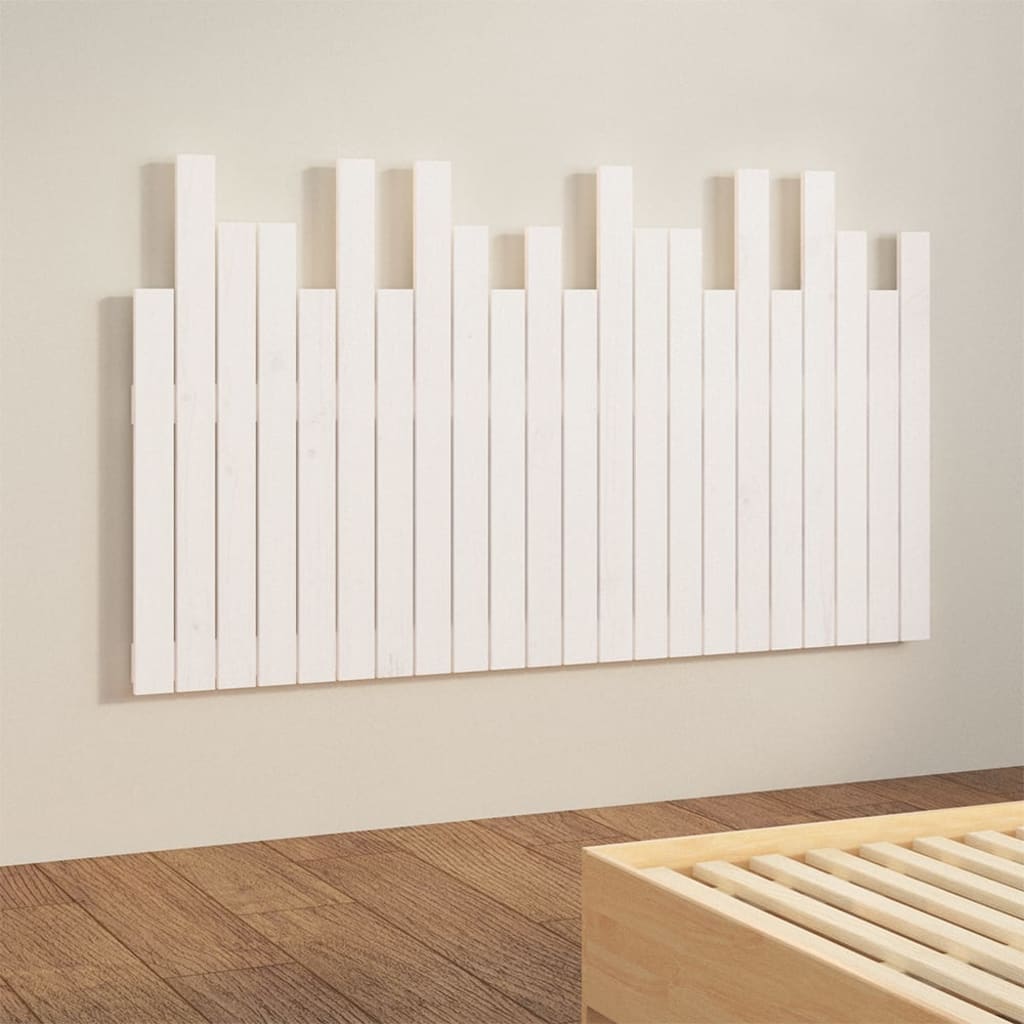 sengegavl 140x3x80 cm massivt fyrretræ hvid